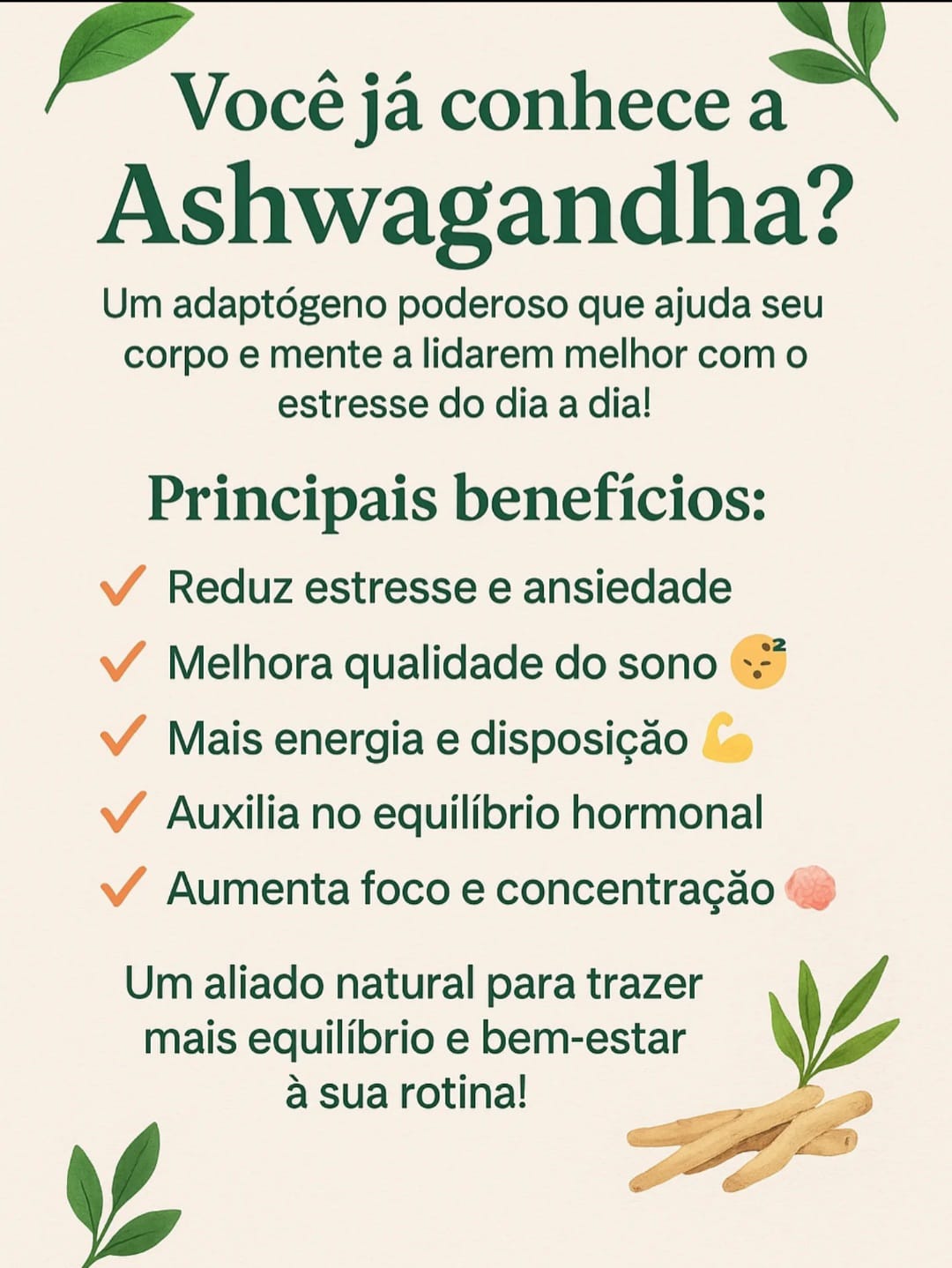 Ashwagandha em Pó (Ginseng Indiano) 100% Puro Natural